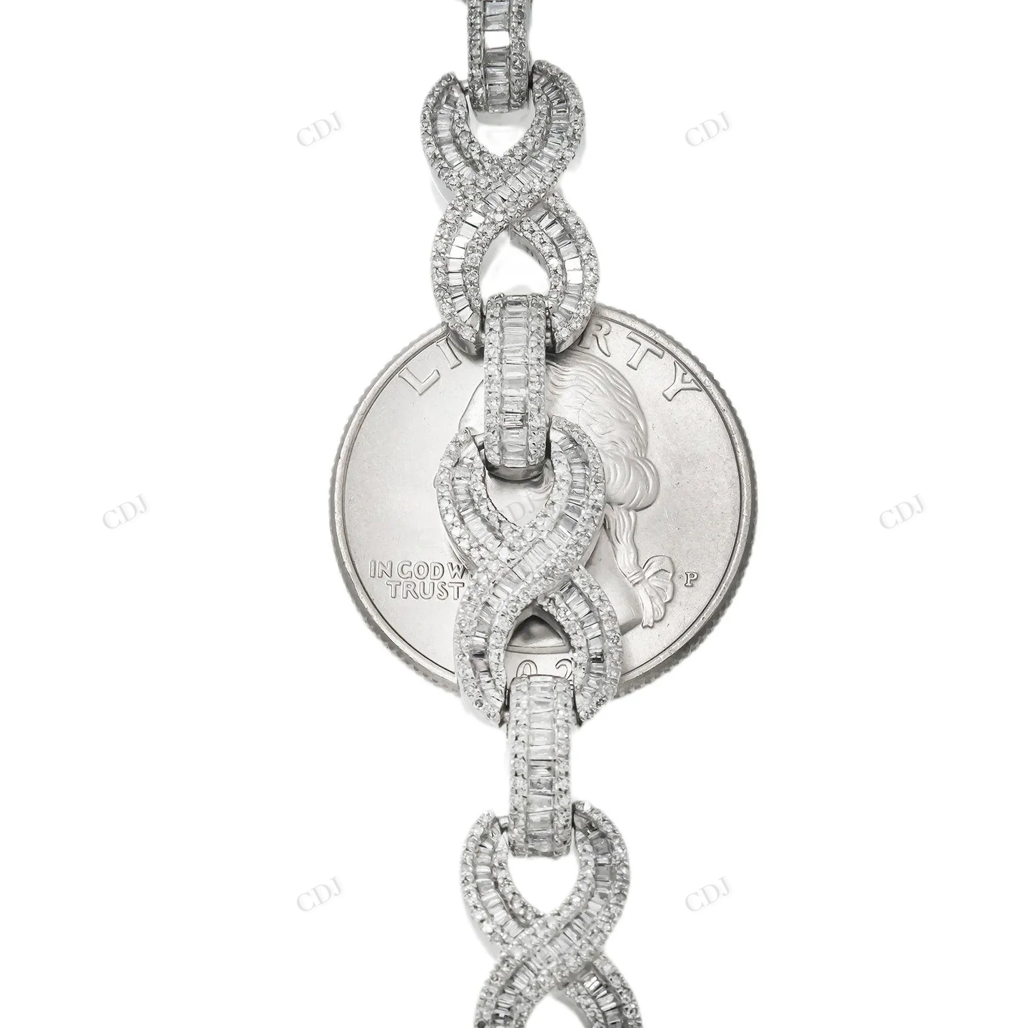 11.10 CTW Baguette Diamond 22" Infinity Chain hip hop jewelry CustomDiamJewel