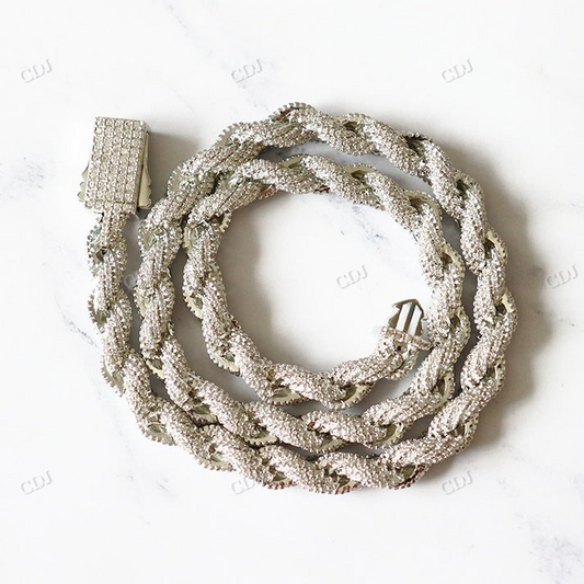 8MM Thick Iced Out Diamond Rope Chain hip hop jewelry CustomDiamJewel