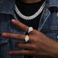 Minimalist 14K White Gold Round Signet Ring For Men's hip hop jewelry CustomDiamJewel