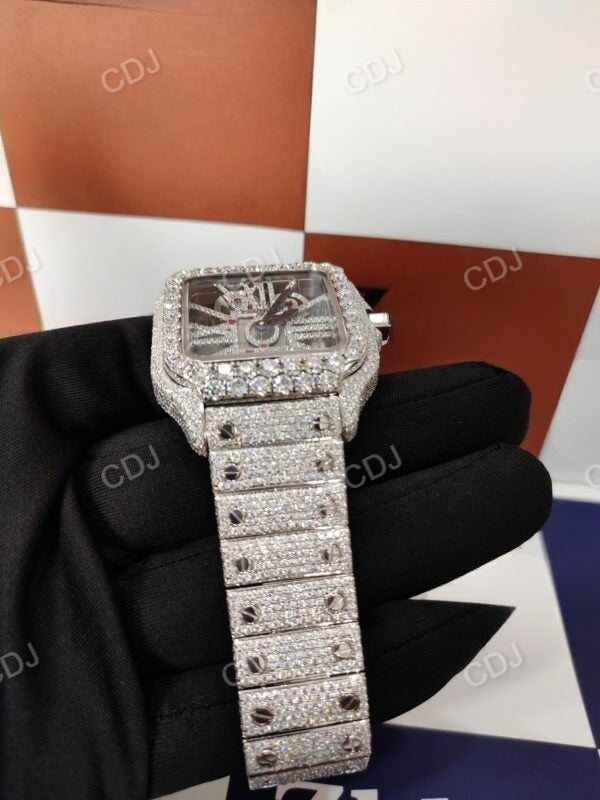 Cartier Skeleton Bling Iced Out Watch customdiamjewel