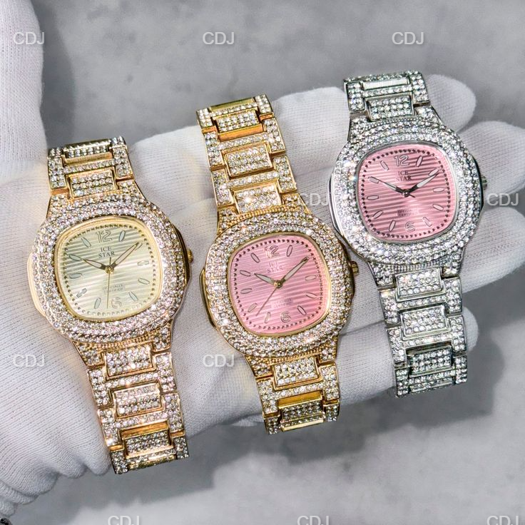 Iced Out Round Diamond Hip Hop Wrist Watch customdiamjewel