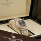 Blue Dial Chrono Set Iced Out Hip Hop Moissanite Patek Philippe Watches customdiamjewel