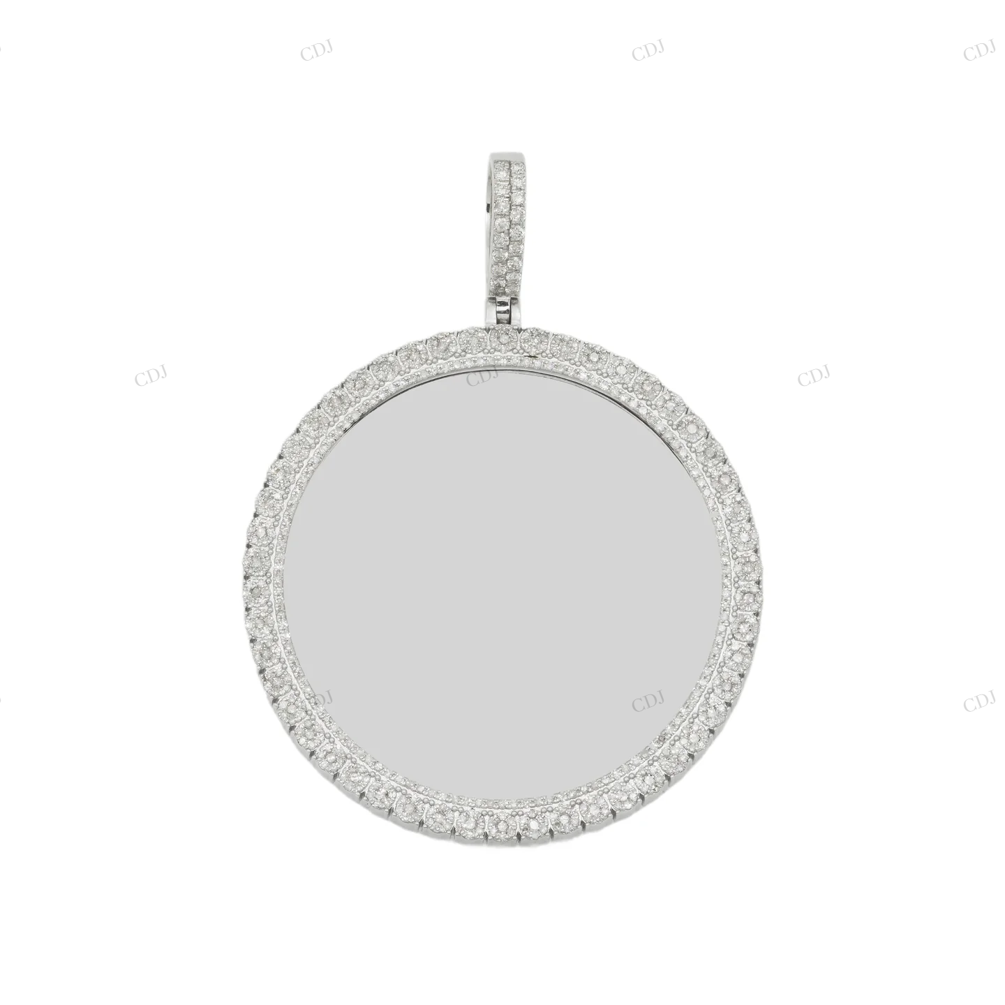 Streling Silver Round Photo Pendant hip hop jewelry customdiamjewel