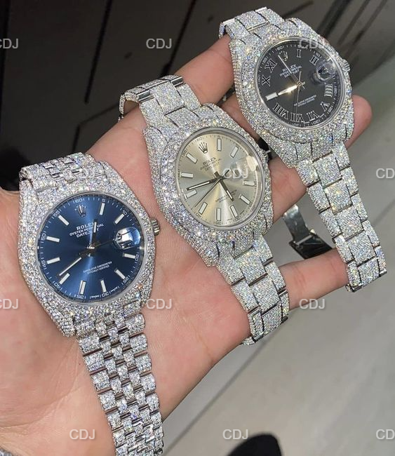 Iced Out Round Diamond Hip Hop Wrist Watch customdiamjewel