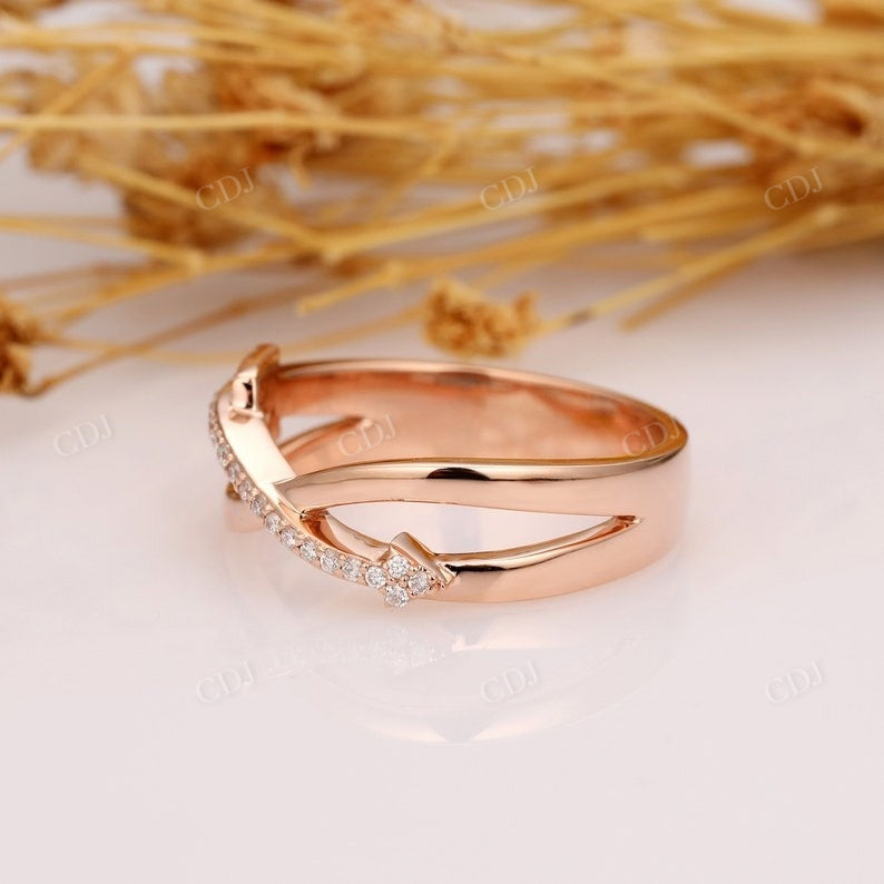Pink Sapphire Accents Moissanite Wedding Band Wedding Band customdiamjewel   