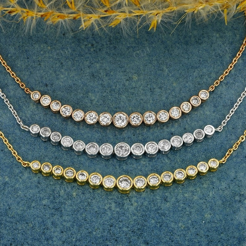 0.48CTW Bezel Set Lab Grown Diamond Bracelet  customdiamjewel   