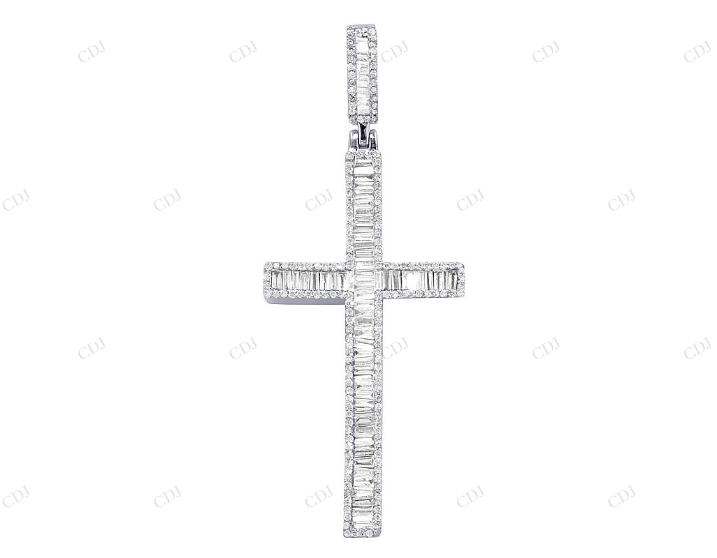 10K Yellow Gold 2.9 Inch Lab Grown Diamond Cross Pendant Hip Hop Pendent customdiamjewel