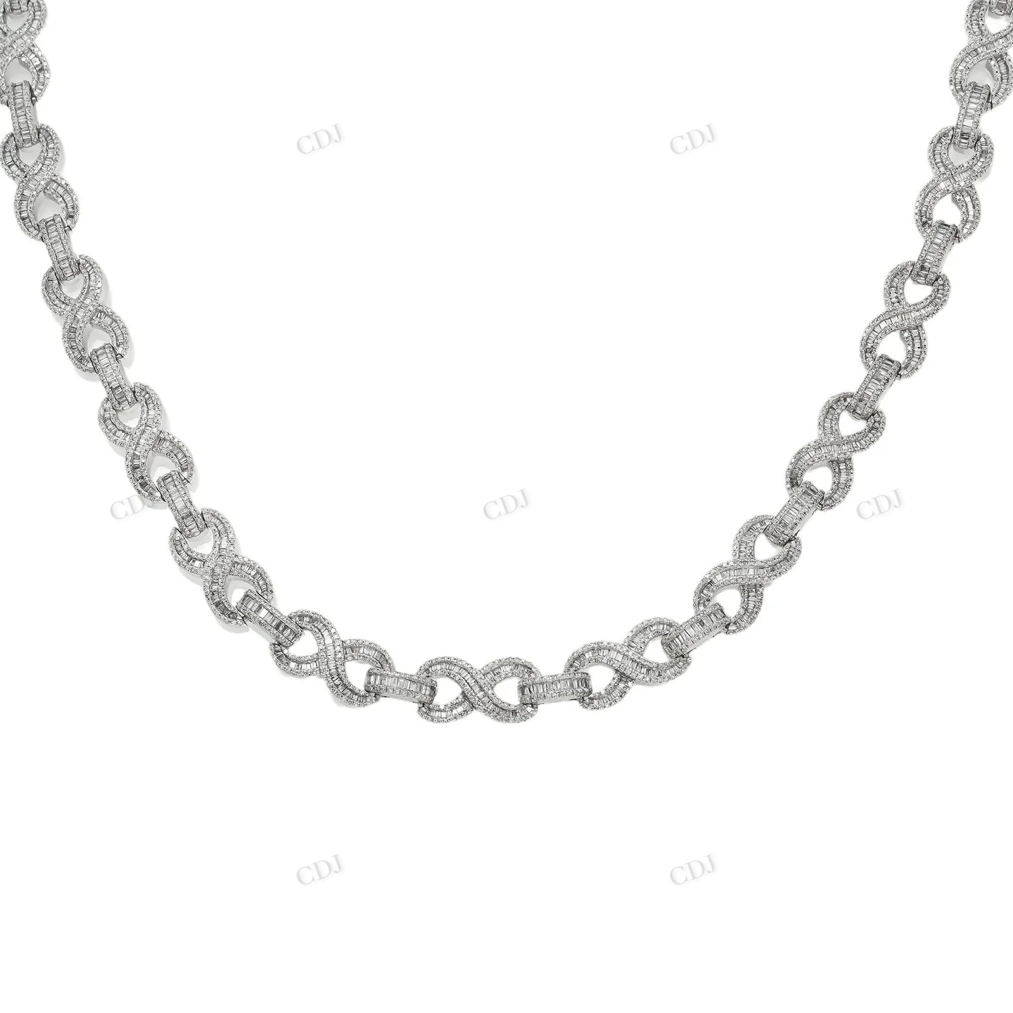 11.10 CTW Baguette Diamond 22" Infinity Chain hip hop jewelry CustomDiamJewel