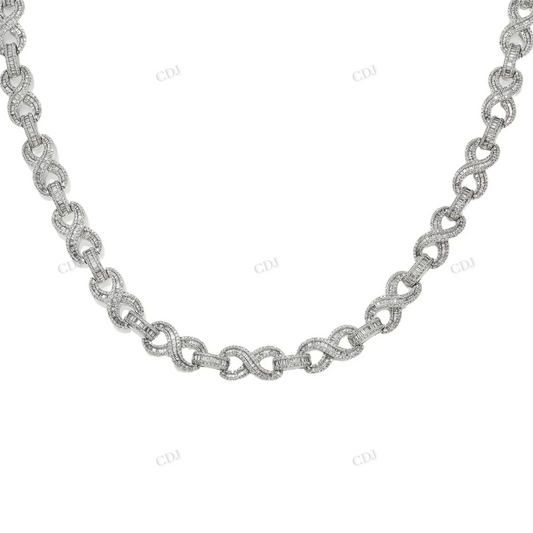 11.10 CTW Baguette Diamond 22" Infinity Chain hip hop jewelry CustomDiamJewel