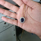 14K Yellow Gold Oval Cut Blue Sapphire And Round CVD Halo Custom Pendant hip hop jewelry customdiamjewel   