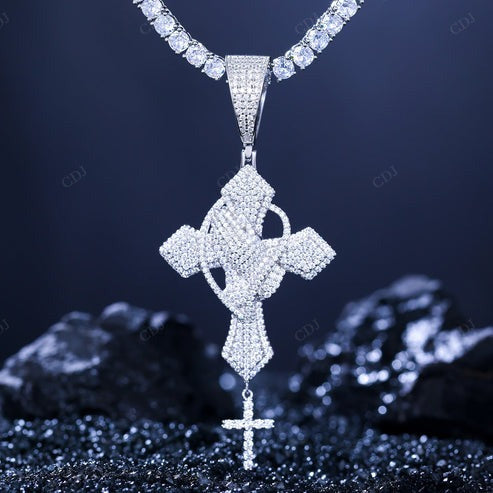 Customized Lab Grown Diamond Cross Pendant hip hop jewelry CustomDiamJewel