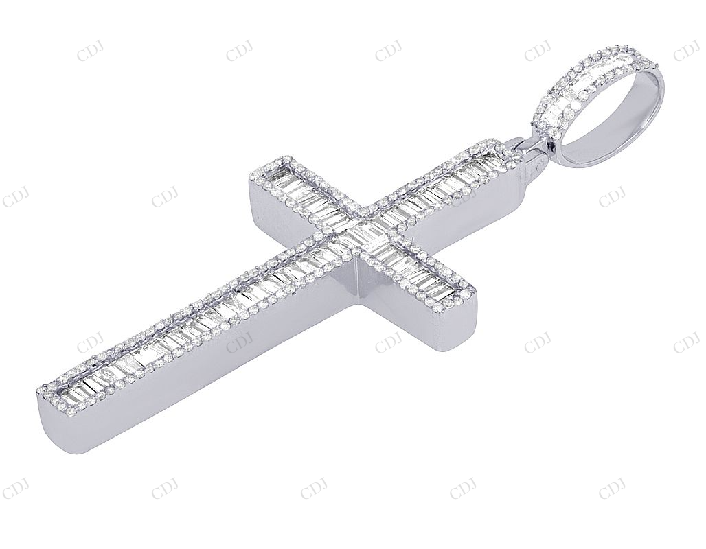 10K Yellow Gold 2.9 Inch Lab Grown Diamond Cross Pendant Hip Hop Pendent customdiamjewel
