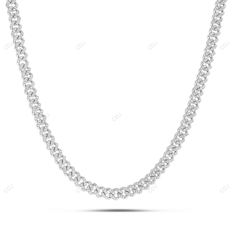 925 Sterling Silver Miami Cuban Link Chain For Mens CustomDiamJewel