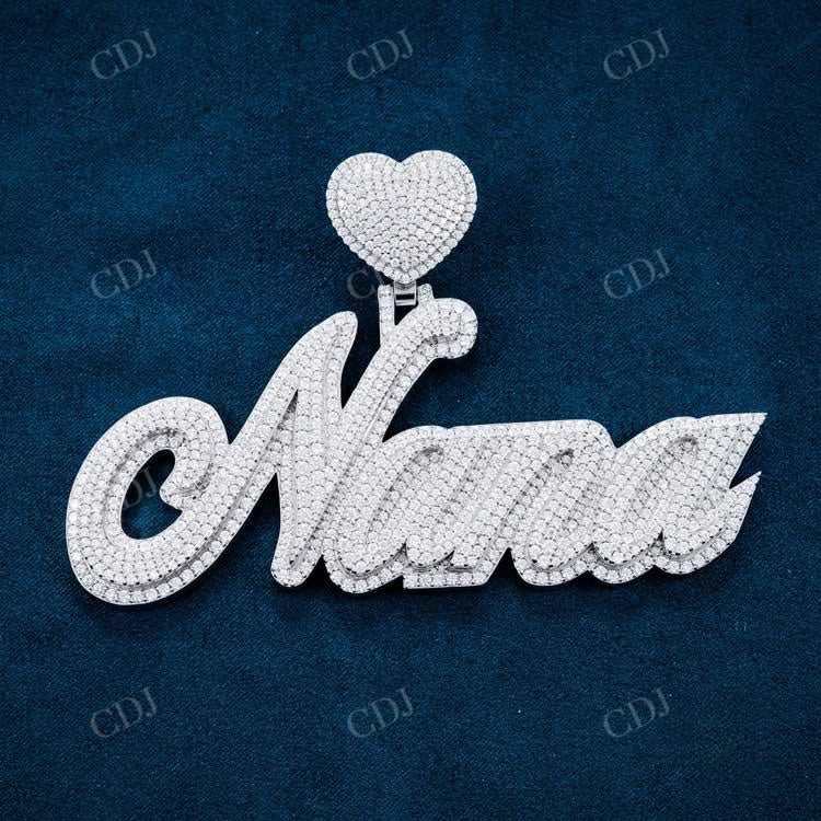 Round Diamond NANA Name Hip Hop Pendant  customdiamjewel   