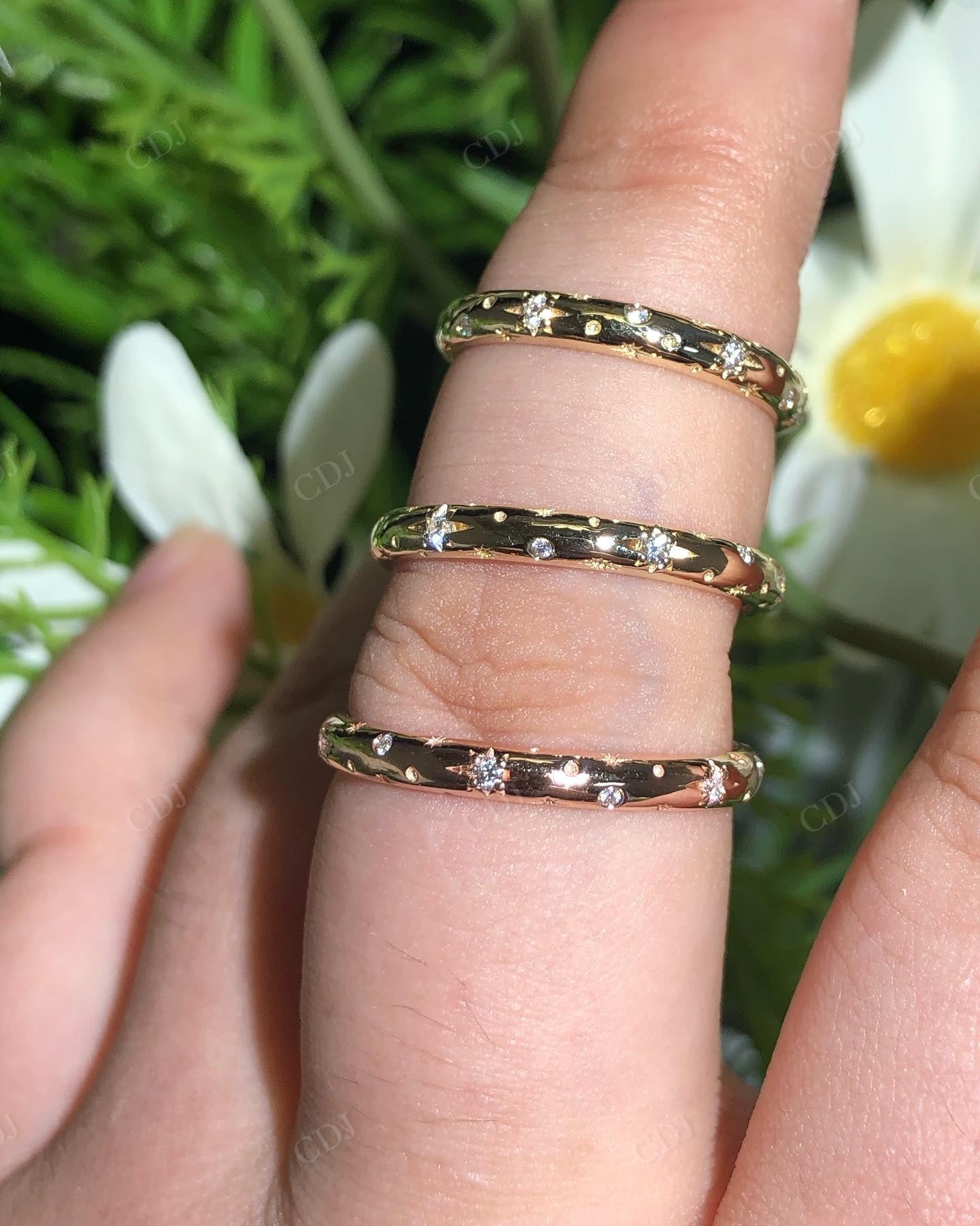 Customized Moissanite Bridal Wedding Band