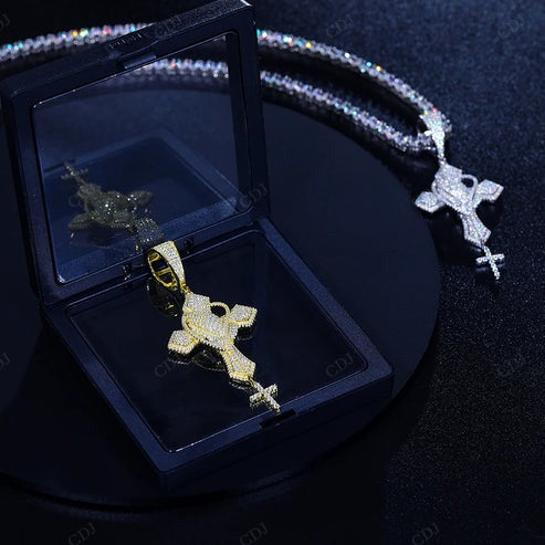 Customized Lab Grown Diamond Cross Pendant hip hop jewelry CustomDiamJewel