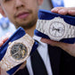 41MM Full Rose Modified Belt Moissanite Patek Philippe Watch For Men customdiamjewel