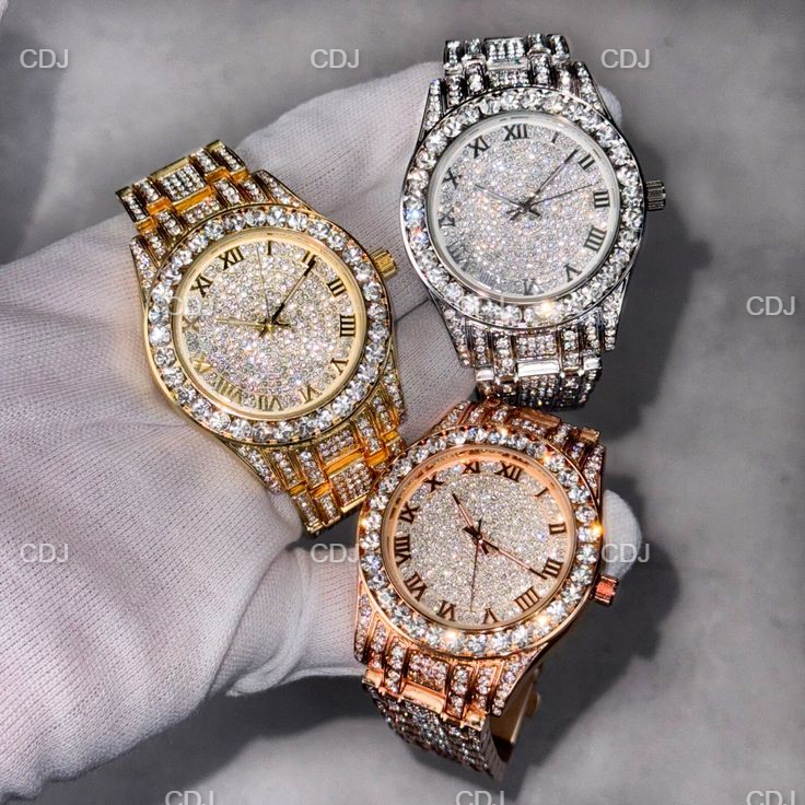 Iced Out Round Diamond Hip Hop Wrist Watch customdiamjewel