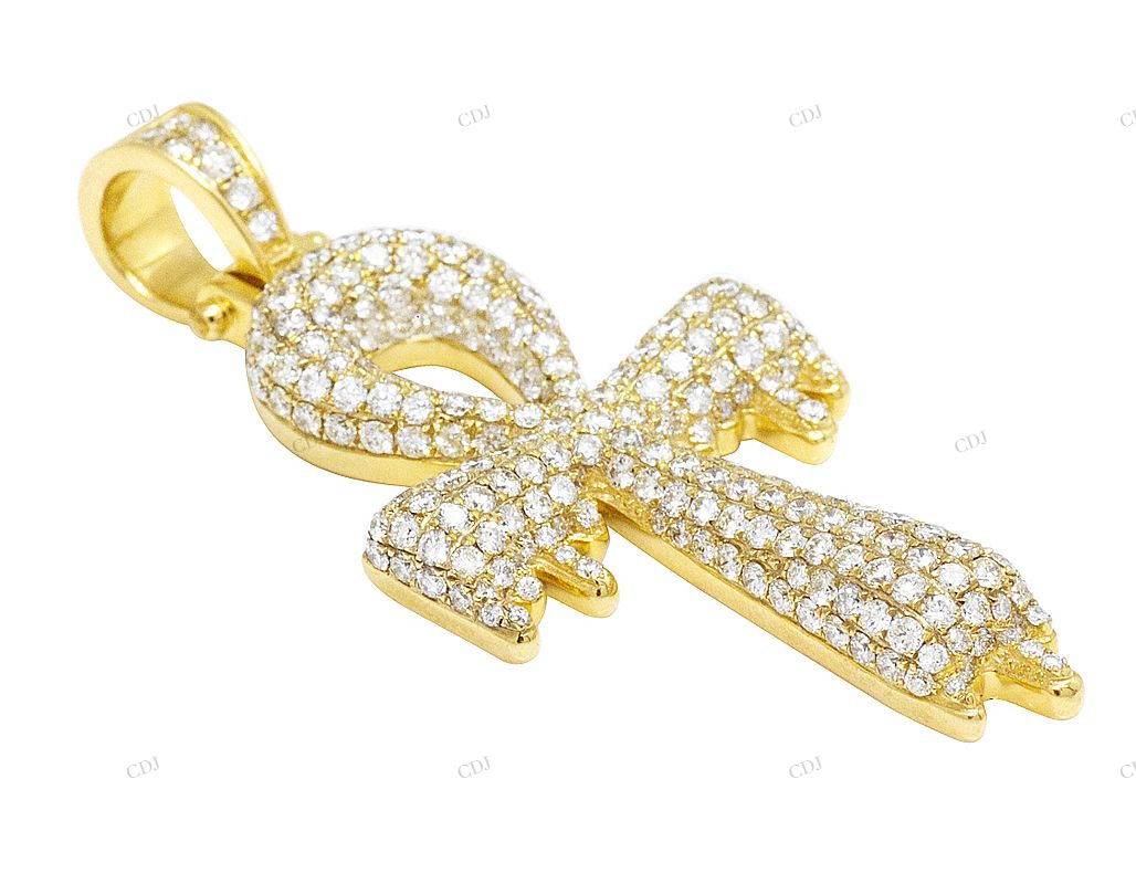 Iced Out Ankh Dripping Cross Pendant hip hop jewelry CustomDiamJewel