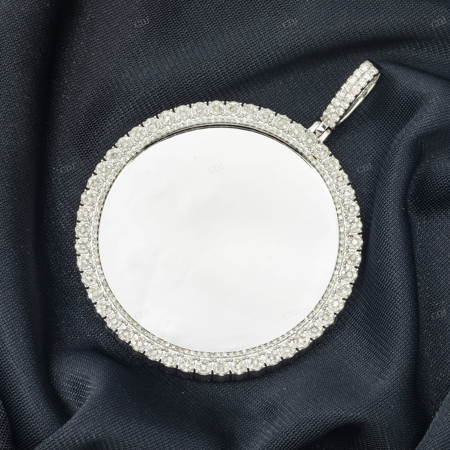 Streling Silver Round Photo Pendant hip hop jewelry customdiamjewel