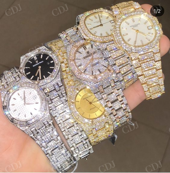 Custom Bling Hip Hop Diamond Watch  customdiamjewel   