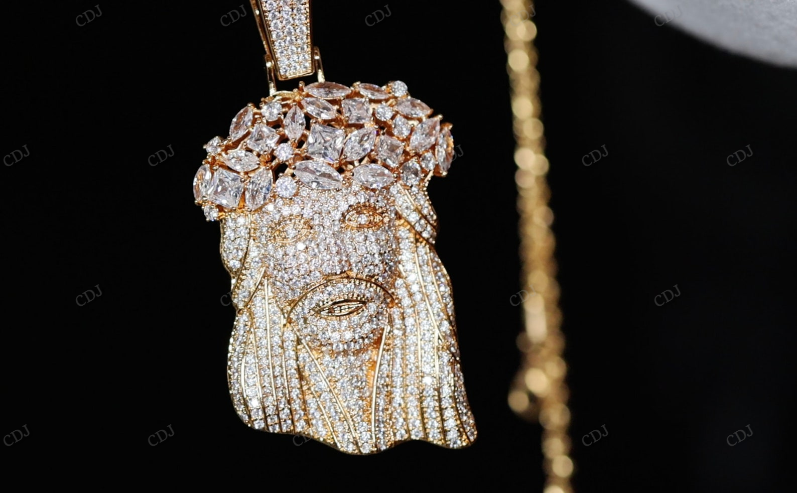 Hip Hop Moissanite Custom Jesus Face Pendant hip hop jewelry CustomDiamJewel