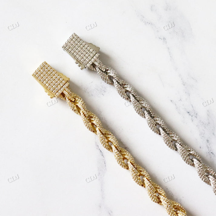 8MM Thick Iced Out Diamond Rope Chain hip hop jewelry CustomDiamJewel