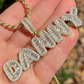 Custom Baguette Diamond Bubble Letter Pendant  customdiamjewel   