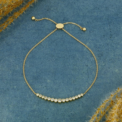 0.48CTW Bezel Set Lab Grown Diamond Bracelet  customdiamjewel 10KT Solid Gold Yellow Gold  VVS-EF