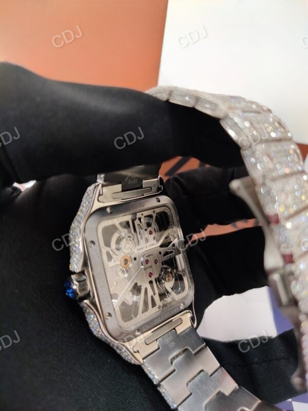 Cartier Skeleton Bling Iced Out Watch customdiamjewel