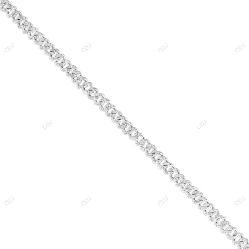 925 Sterling Silver Miami Cuban Link Chain For Mens CustomDiamJewel