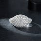 Minimalist 14K White Gold Round Signet Ring For Men's hip hop jewelry CustomDiamJewel