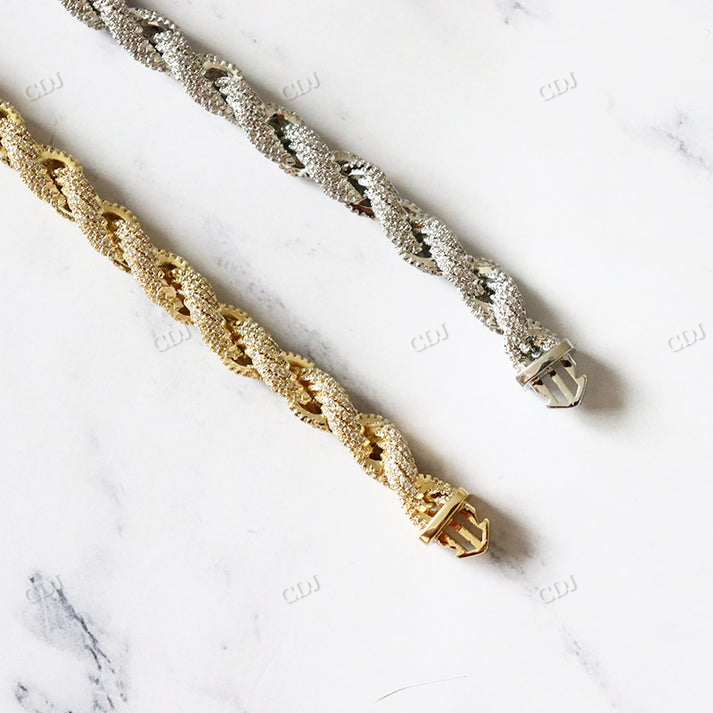 8MM Thick Iced Out Diamond Rope Chain hip hop jewelry CustomDiamJewel