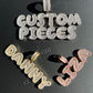Custom Baguette Diamond Bubble Letter Pendant  customdiamjewel   