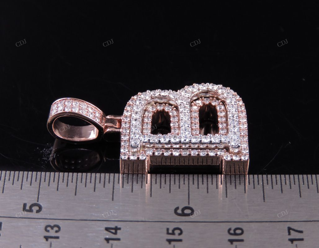 1.5" 1.8 CTW 14K Gold Natural Diamond Initial B Letter Pendant CustomDiamJewel