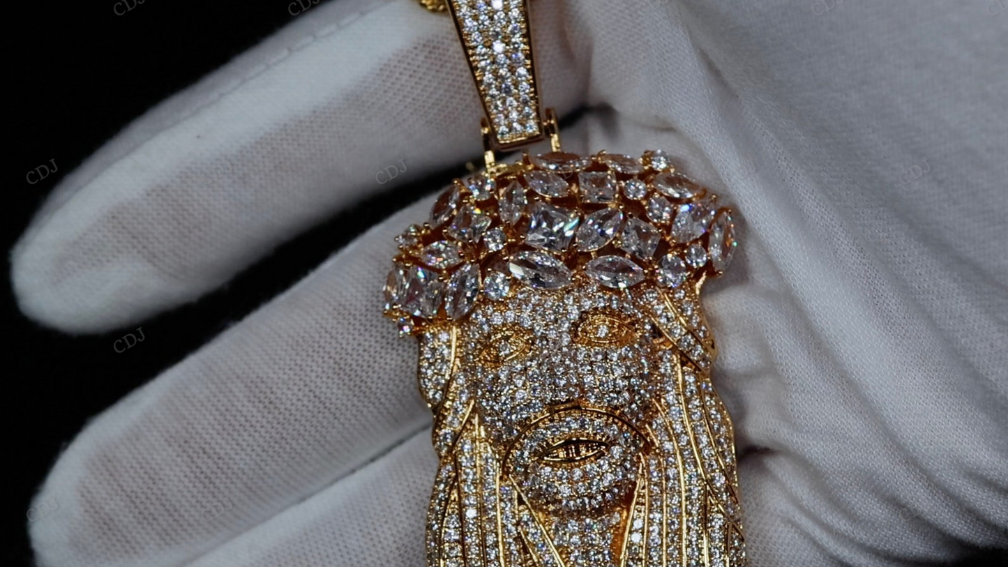 Hip Hop Moissanite Custom Jesus Face Pendant hip hop jewelry CustomDiamJewel