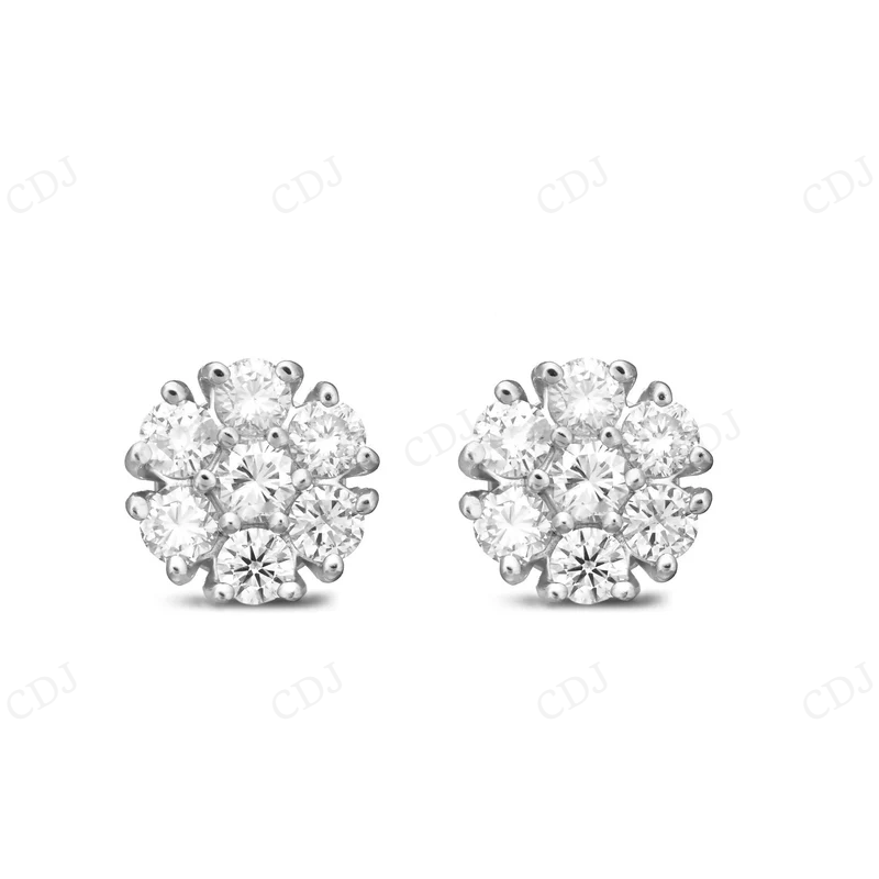 Luxury Customized Flower Stud Earrings Stud earrings CustomDiamJewel