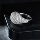 Minimalist 14K White Gold Round Signet Ring For Men's hip hop jewelry CustomDiamJewel