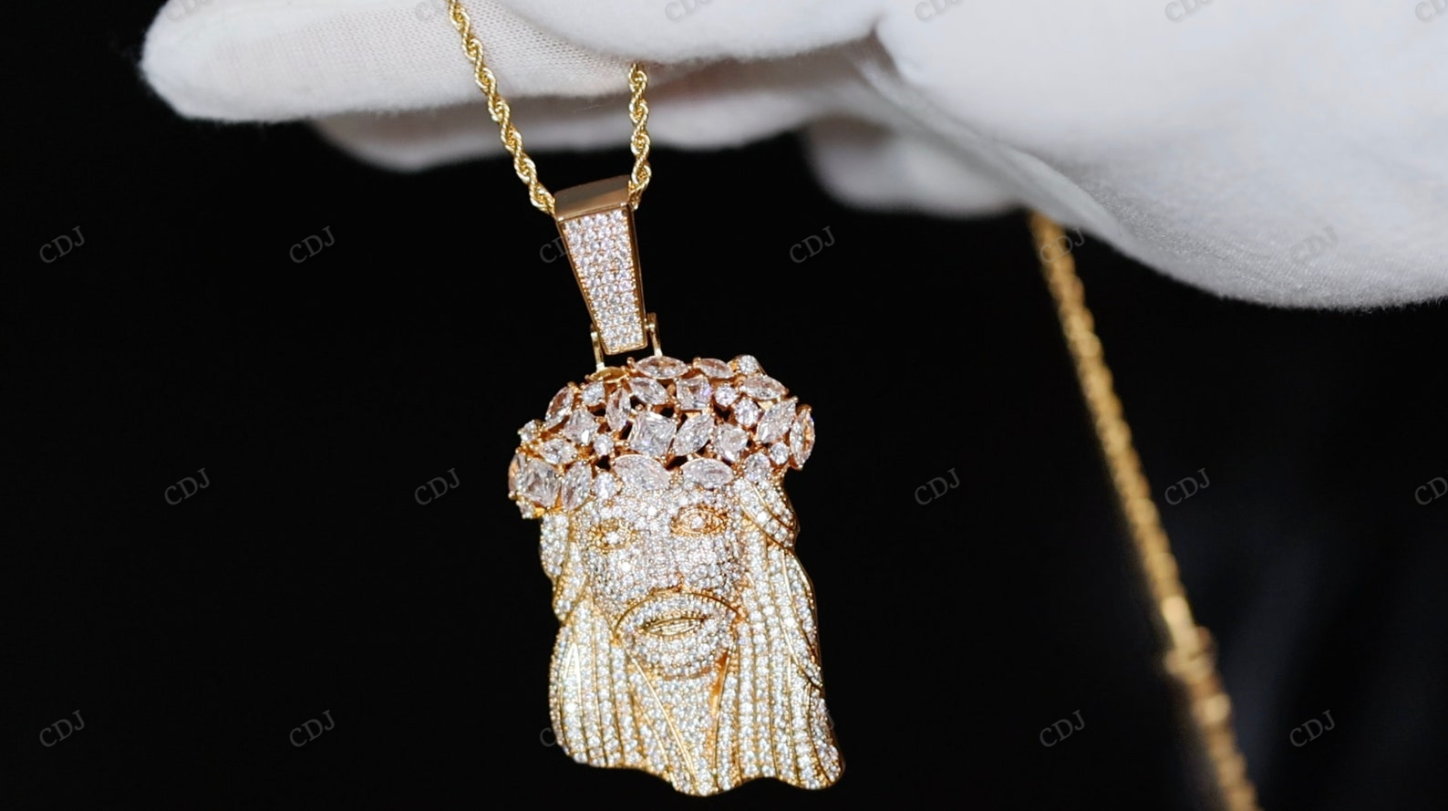 Hip Hop Moissanite Custom Jesus Face Pendant hip hop jewelry CustomDiamJewel