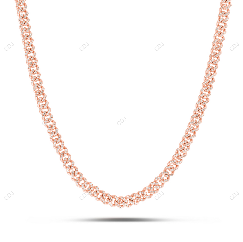 925 Sterling Silver Miami Cuban Link Chain For Mens CustomDiamJewel