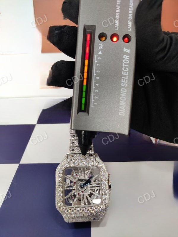 Cartier Skeleton Bling Iced Out Watch customdiamjewel