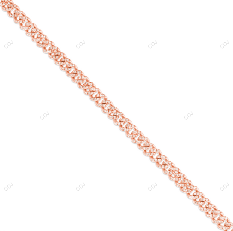 925 Sterling Silver Miami Cuban Link Chain For Mens CustomDiamJewel