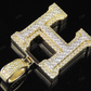 1.5" 1.6 CTW 14K Two Tone Gold Initial Diamond 'H' Letter Pendant CustomDiamJewel