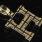 1.5" 1.6 CTW 14K Two Tone Gold Initial Diamond 'H' Letter Pendant CustomDiamJewel