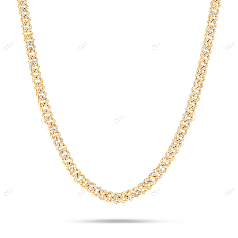 925 Sterling Silver Miami Cuban Link Chain For Mens CustomDiamJewel
