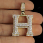 1.5" 1.6 CTW 14K Two Tone Gold Initial Diamond 'H' Letter Pendant CustomDiamJewel