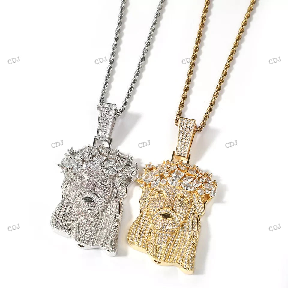 Hip Hop Gold Plated Custom Jesus Pendant hip hop jewelry CustomDiamJewel