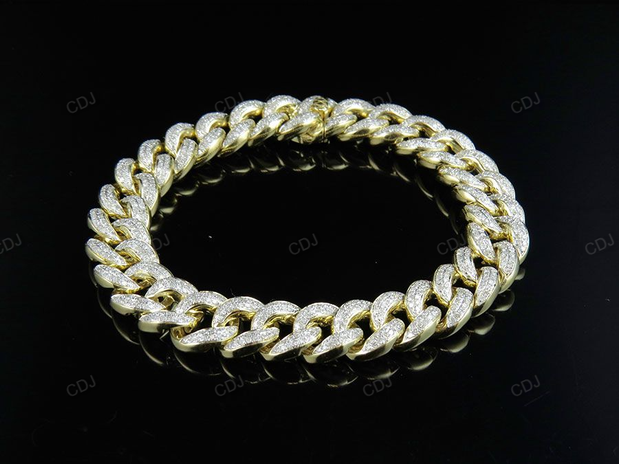 Hip Hop Style Silver Moissanite Cuban Bracelet hip hop jewelry CustomDiamJewel