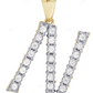 1.1" Natural Diamond 10K Gold N Letter Charm Pendant CustomDiamJewel