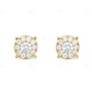 14k Yellow Gold 0.40ct Diamond Cluster Earrings Stud earrings CustomDiamJewel